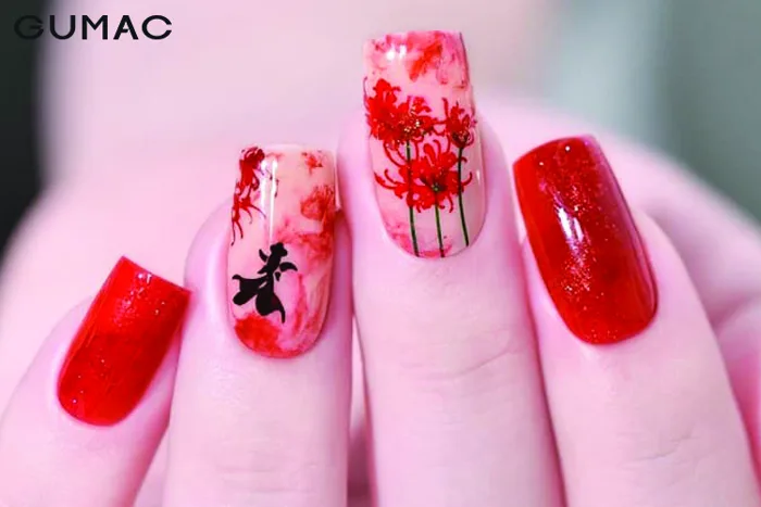 Mẫu nail vẽ hoa đơn giản NỔI BẬT đôi bàn tay khiến ai cũng mê