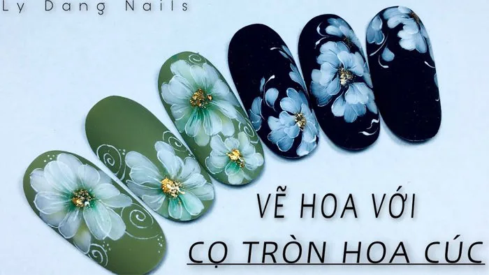 Những mẫu hoa với cọ tròn hoa cúc - Vẽ hoa sao cho nét | Ly Đặng Nails