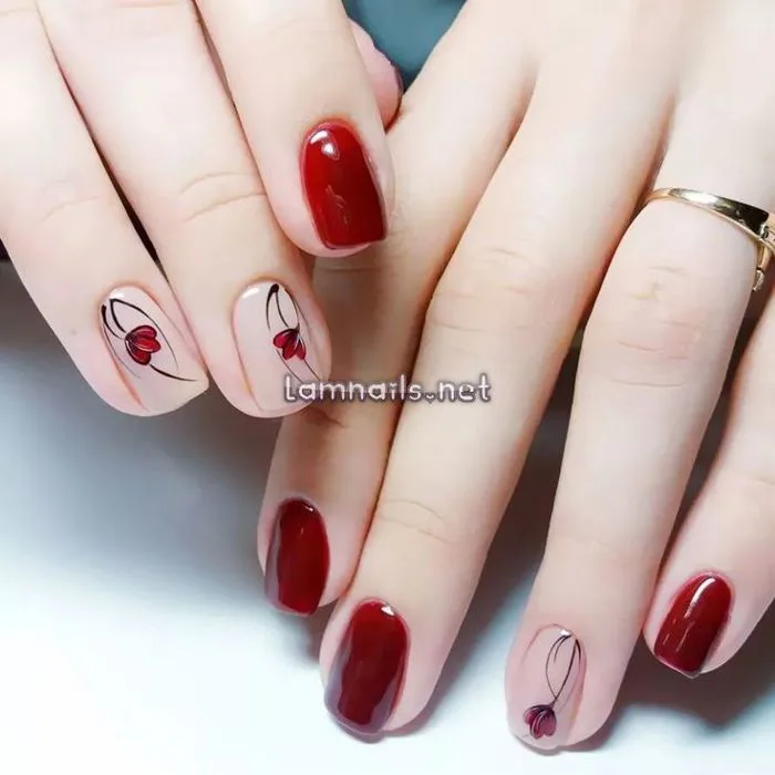 Mẫu Nail Đẹp: Mẫu nail hoa tulip, xu hướng nail 2021, hướng dẫn vẽ nail hoa  Tulip tuyệt đẹp