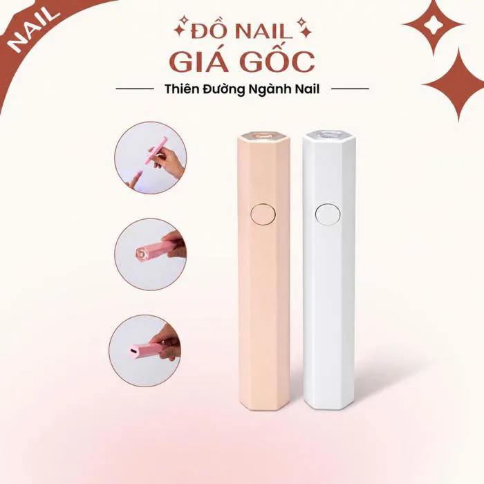 Máy hơ móng mini Led UV cầm tay các loại - Đèn hơ uv, bút hơ gel móng (Bảo  hành 1 tháng)