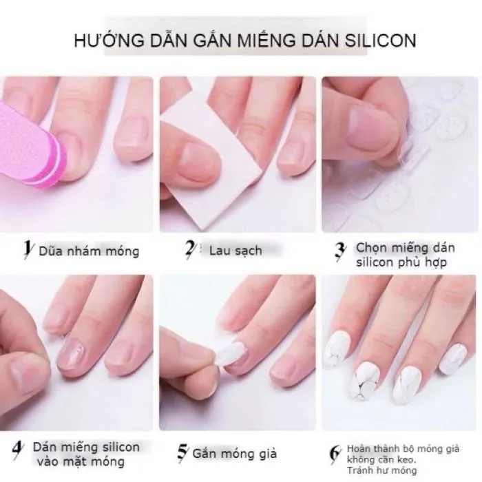 ￼Miếng dán móng silicon nail, vỉ dán móng silicon ( có móng tay và móng  chân )