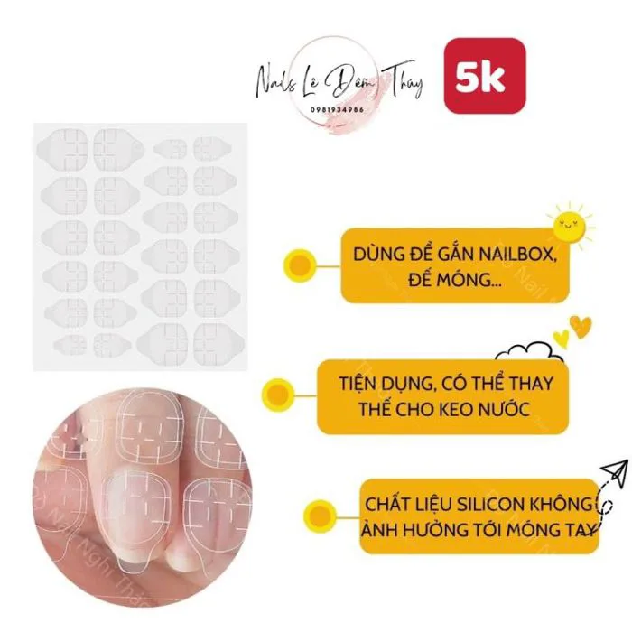 Miếng keo dán móng giả bằng silicon trong suốt, loại 24 miếng dán | Lazada  Việt Nam