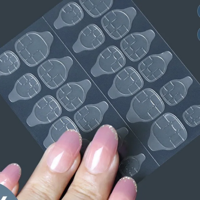 1 Miếng keo dán móng giả bằng silicon trong suốt, loại 1/2 miếng dán 24c