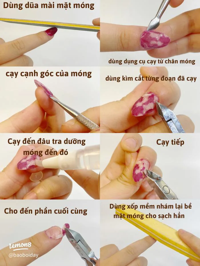Cách tháo móng giả tại nhà an toàn, không đau, không hư móng thật