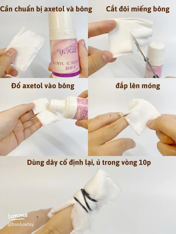 Cách tháo móng giả tại nhà an toàn, không đau, không hư móng thật