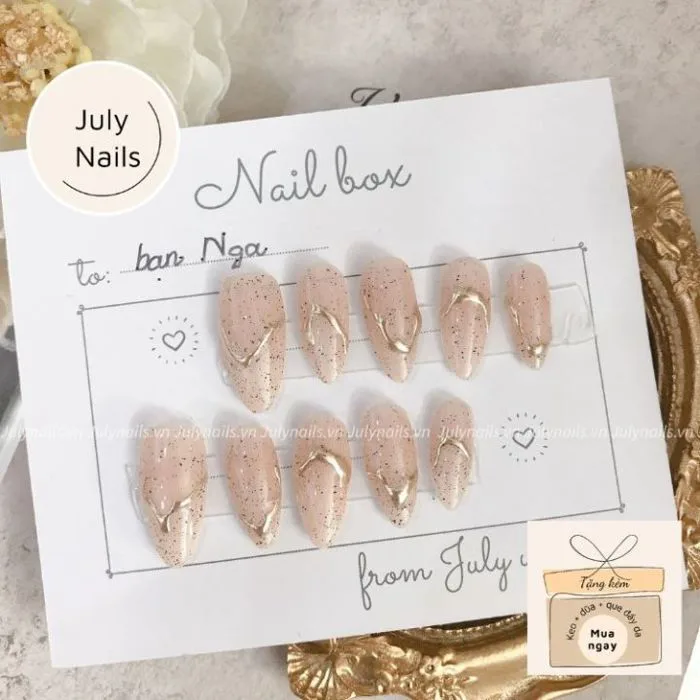 Nail box thiết kế dáng dài màu thạch trong suốt viền nổi , móng úp giả giá  rẻ nb006 julynails.vn | Lazada Việt Nam
