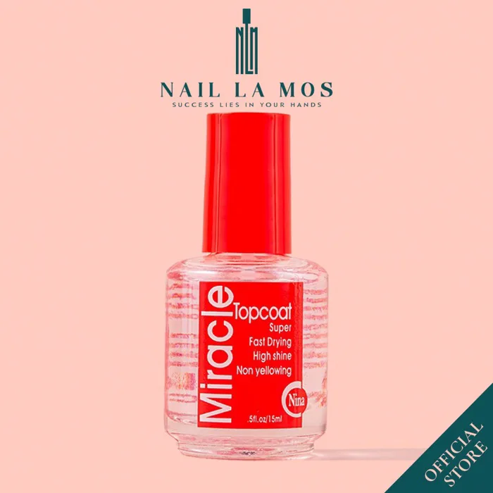 Sơn bóng Miracle nhập khẩu USA chính hãng - Top coat nắp đỏ dành cho sơn  thường, khô nhanh không vàng móng