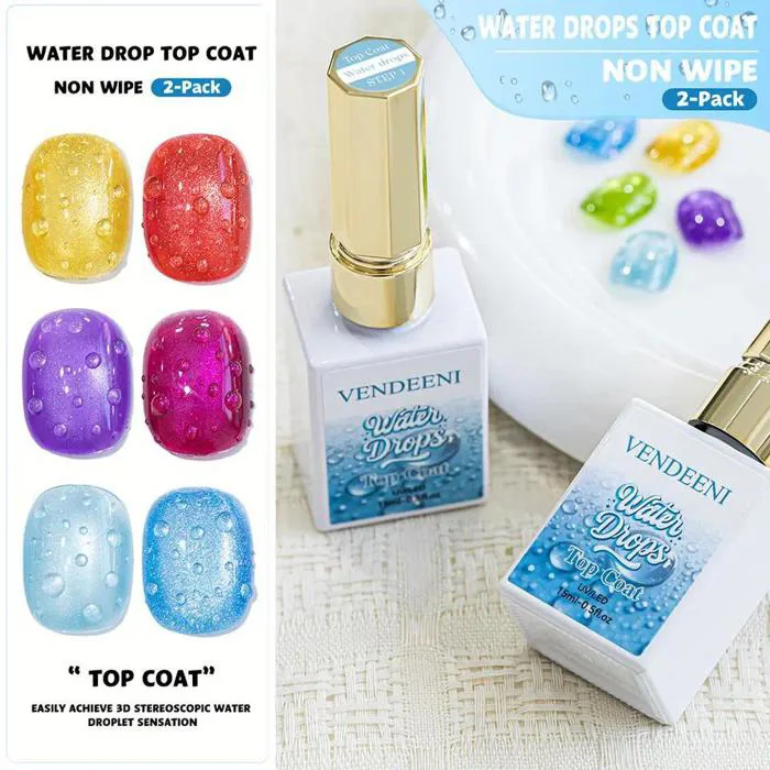 3D Giọt Nước Top Coat Gel Sơn Móng Tay Bong Nước Ripple Không Lau Top Áo  Giọt Nước UV Ngâm Tắt Gel Varnish, Làm Đẹp Đánh Tay