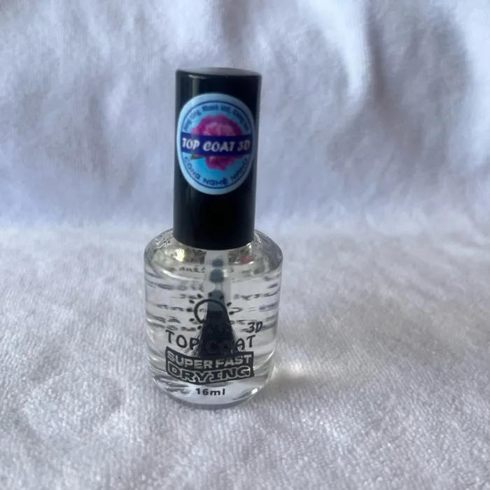 Nước Sơn bóng móng tay NẮP ĐEN 15ml TOP COAT 3D💥GIÁ RẺ💥Sơn dưỡng bóng bền  nhanh khô nước màu trong.