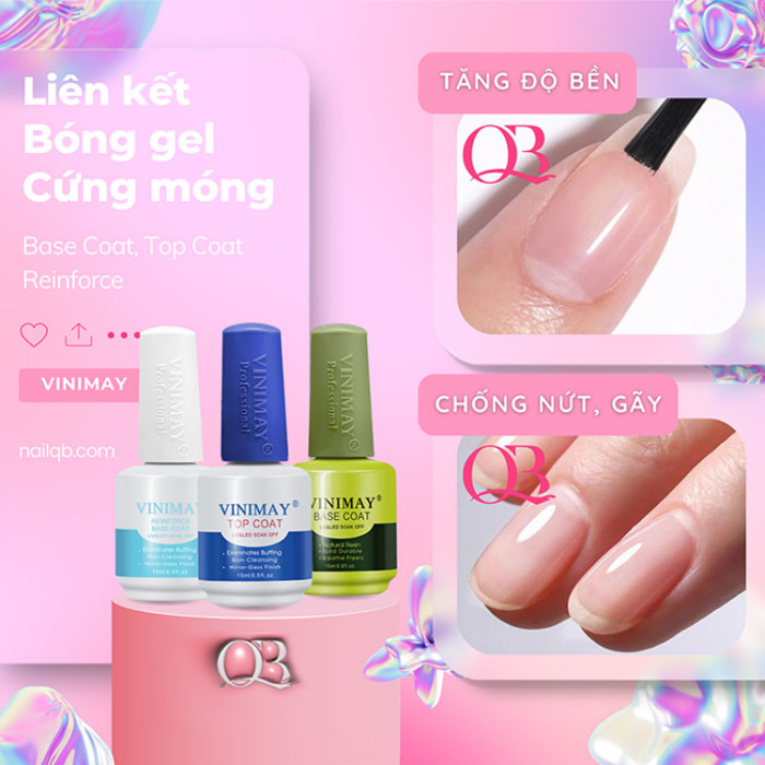 Sơn gel cứng móng liên kết top bóng Vinimay Sơn Gel Bảo Vệ Bề Mặt Móng  Chống Trầy Xước Sơn Gel Chất Kết Dính Giữa Móng Và Sơn Gel Sơn Gel Không