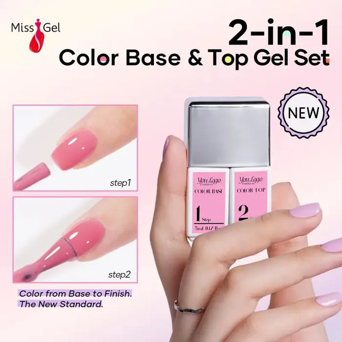 Nhãn riêng chuyên nghiệp Vitamin E Base Coat Gel cho móng tay mạnh mẽ, khỏe  mạnh - Missgel