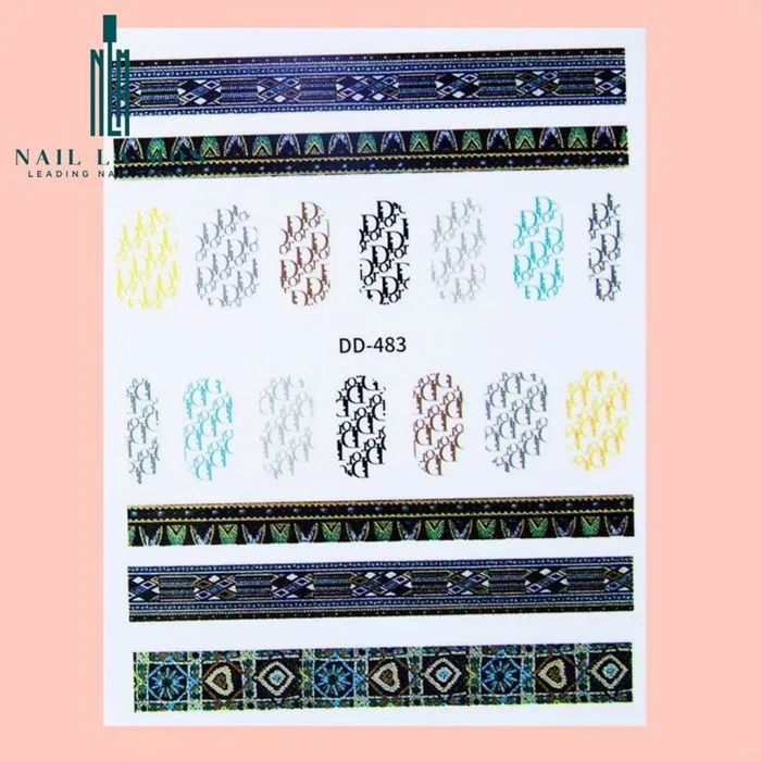 Miếng Dán Móng Tay 3D Nail Sticker Chủ Đề Họa Tiết Các Thương Hiệu (Lẻ 1  Tấm)