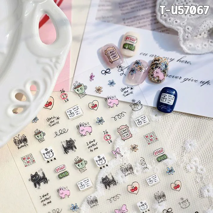Miếng Dán Trang Trí Móng TENSOR 5D Sticker Nail Cao Cấp Hoạt Hình – THẾ  GIỚI SKINFOOD