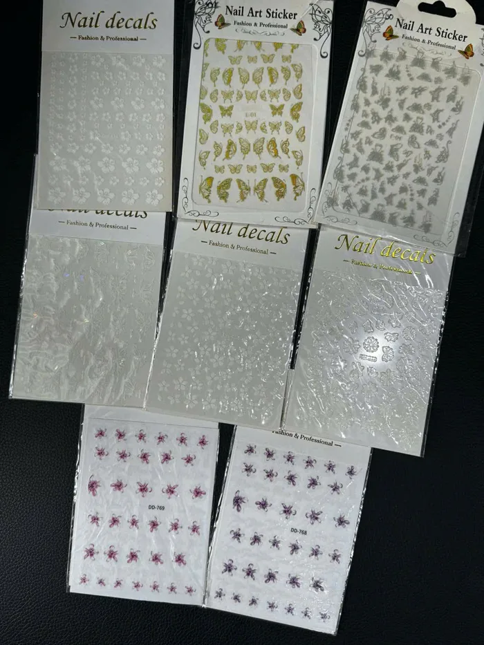 Nhãn Dán Nổi 5D ( Sticker Nail) Trang Trí Móng Tay Hình Hoa,Bướm,phụ kiện  nail