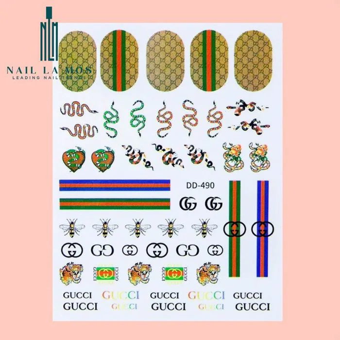 Miếng Dán Móng Tay 3D Nail Sticker Chủ Đề Họa Tiết Các Thương Hiệu (Lẻ 1  Tấm)