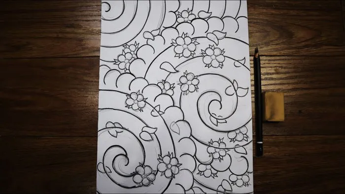 Vẽ hình xăm nhật cổ siêu dễ - draw tattoo japan tutorial step by step