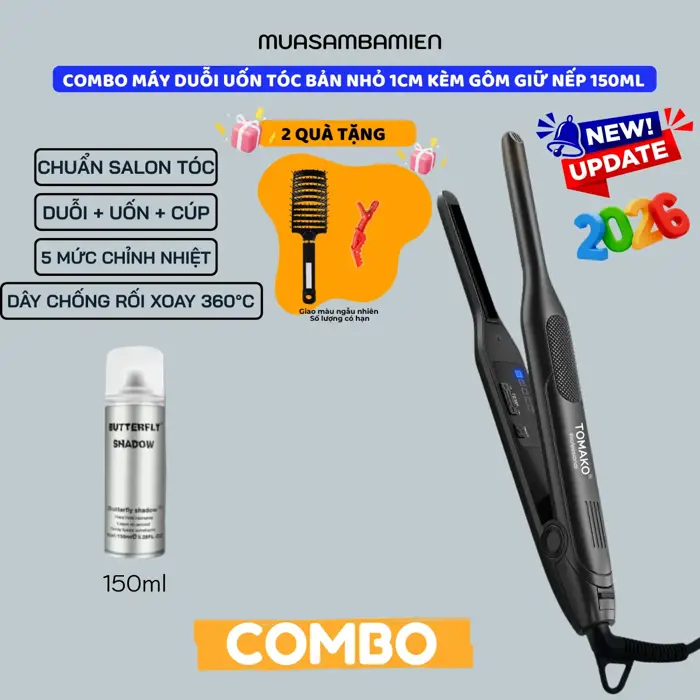 Máy Uốn Tóc Nam Tomako 1088A, bản kẹp nhỏ 1cm chuẩn salon. - Koremi Việt Nam