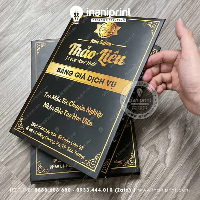 Mẫu Menu Hair Salon, Bảng Giá Hair Salon, Thực Đơn Hair Salon Đẹp Giá Rẻ »  In Ấn iPrint - In name card giá rẻ