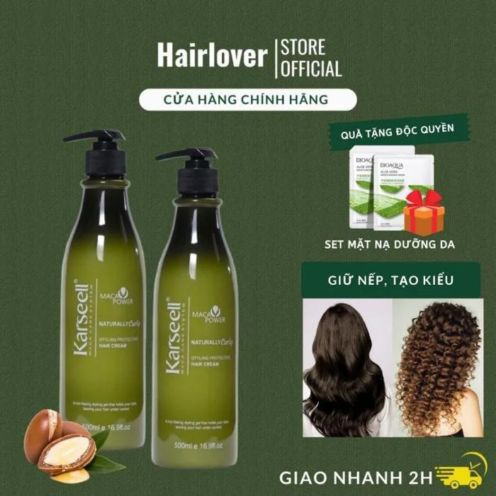 Gel giữ nếp tóc xoăn Karseell Curly Cream tạo kiểu dưỡng tóc uốn xoăn, gel  vuốt