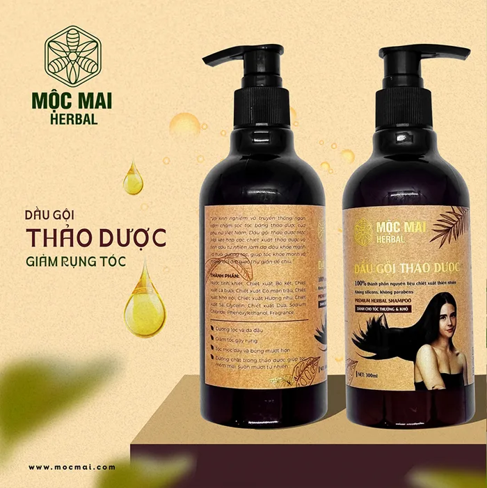 Dầu gội giảm rụng tóc - MỸ PHẨM THIÊN NHIÊN MỘC MAI HERBAL