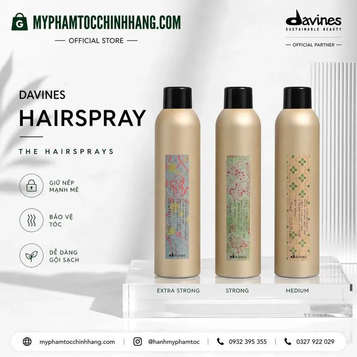 GÔM XỊT GIỮ NẾP TRUNG BÌNH DAVINES MEDIUM HAIRSPRAY 400ML