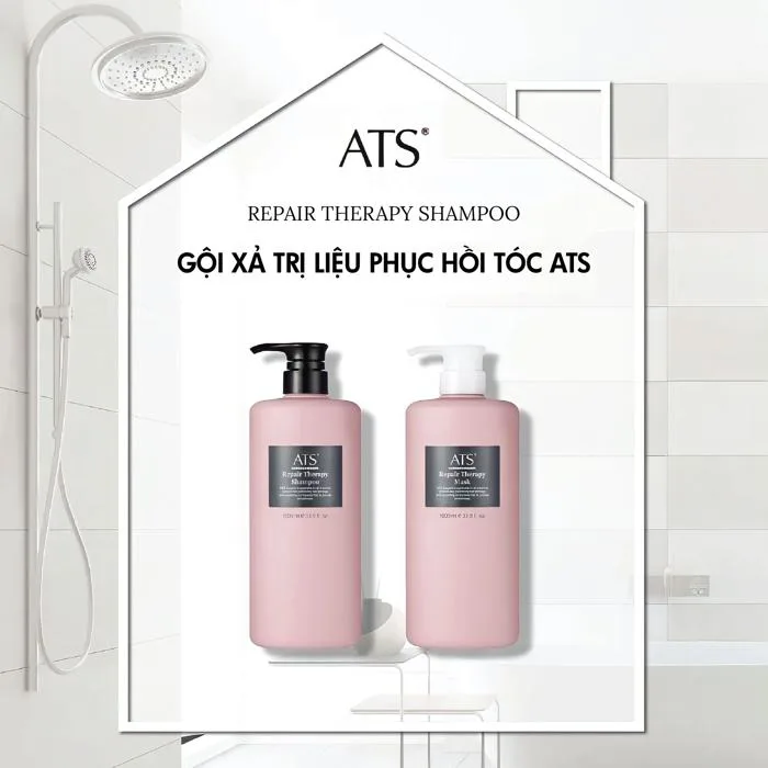 REVIEW DẦU GỘI XẢ ATS PHỤC HỒI TÓC UỐN REPAIR THERAPY - MỸ PHẨM TÓC CHÍNH  HÃNG GIÁ TỐT NHẤT THỊ TRƯỜNG