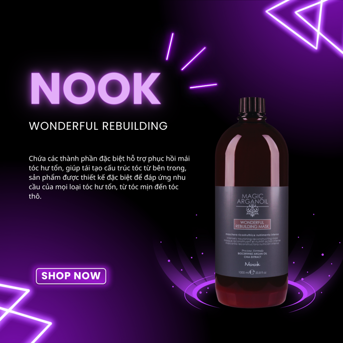 Hấp dầu Nook phục hồi chuyên sâu dành cho tóc yếu hư tổn wonderful  rebuilding 1000ml