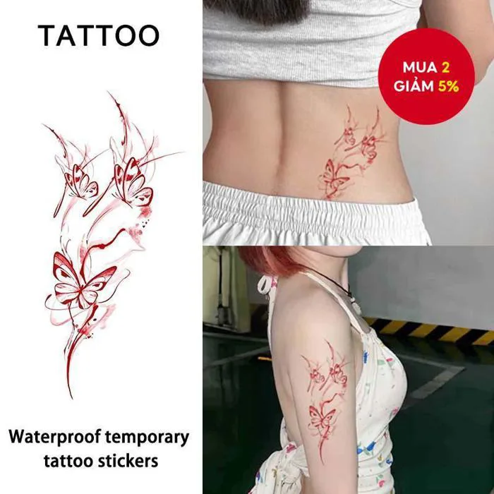 Hình Xăm Tạm Thời - Nhãn Dán Thiết Kế Vai & Cánh Tay Bướm Chống Thấm Nước,  Nghệ Thuật Cơ Thể Thực Tế Cho Nữ | Shopee Việt Nam