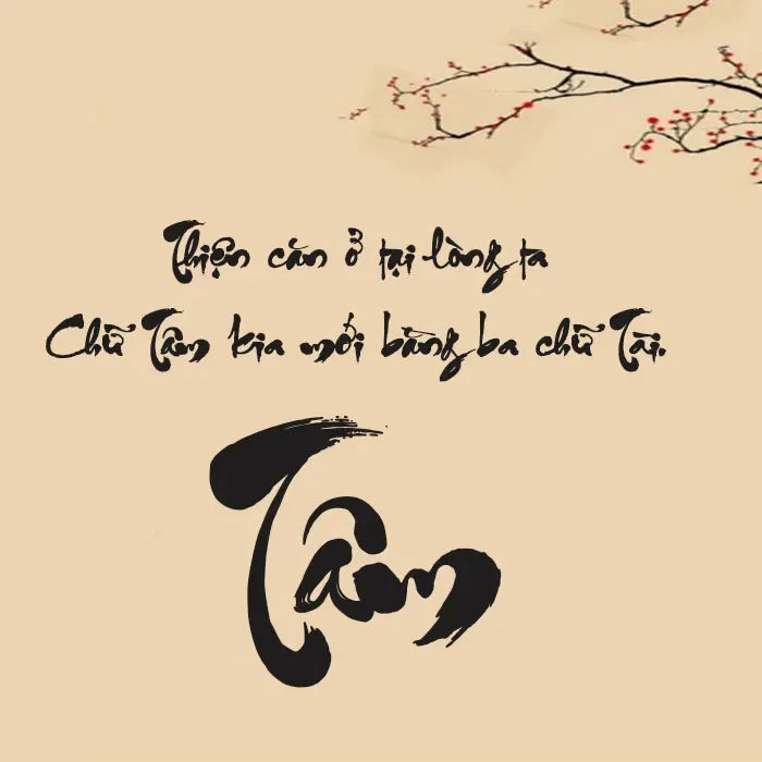Tổng hợp một số câu thư pháp, thơ về chữ Tâm, Đức, Nhẫn