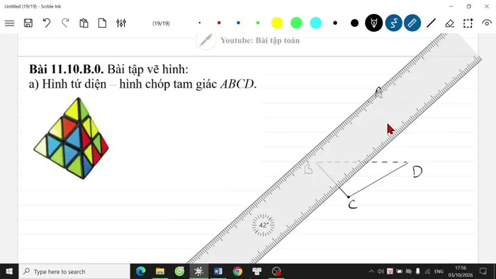 11 10 B 0 a Vẽ hình tứ diện, hình chóp tam giác