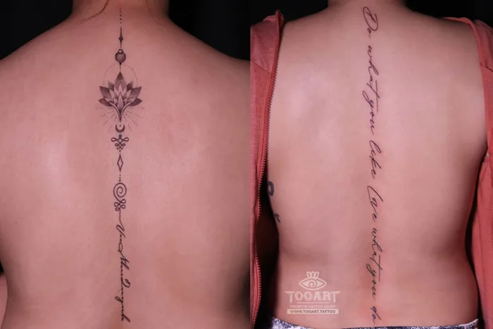 Hình xăm lưng nữ đẹp – Tattoo dọc sống lưng quyến rũ 2025 - TooArt - Tattoo  and Piercing Salon