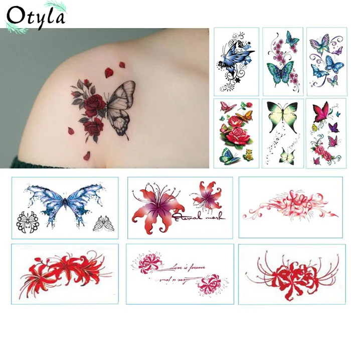 189 Hình Xăm Tattoo Hoa Bỉ Ngạn Hồng Bướm Trái Tim Otyla