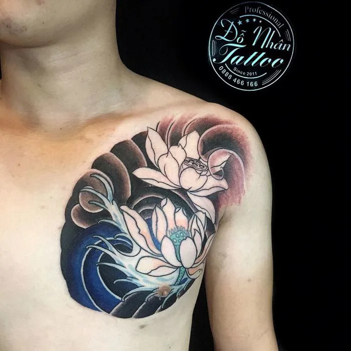 Hình xăm hoa sen. Xăm hình bấm TRUY CẬP để liên hệ
