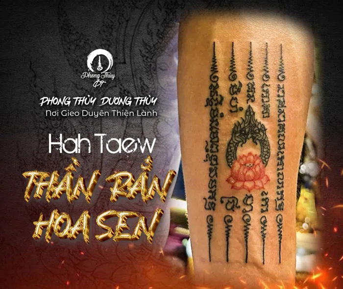 SAKYANT HAH TAEW THẦN RẮN HOA SEN