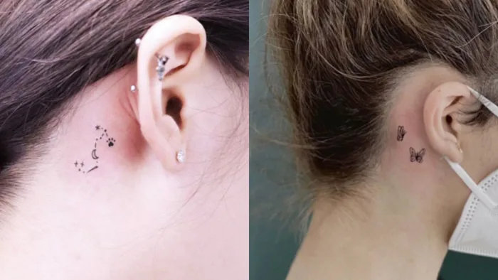 100+ hình xăm mini sau tai, trên tai đẹp nhất (nam & nữ)