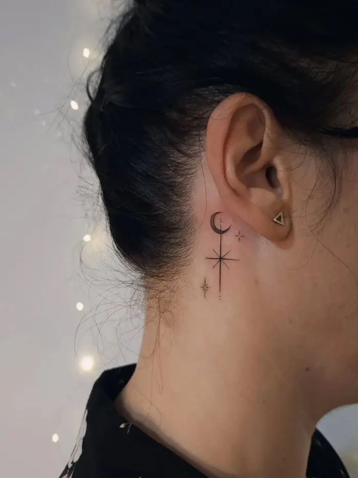 Xăm Hình Sau Tai: Vị Trí Tinh Tế, Thẩm Mỹ Và Riêng Tư - Hình xăm nghệ thuật  Lucky Tattoo