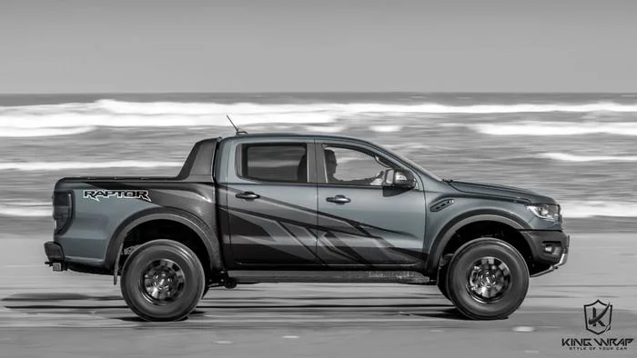 Mẫu thiết kế tem sườn xe Ford Raptor xi măng tại Kingwrap