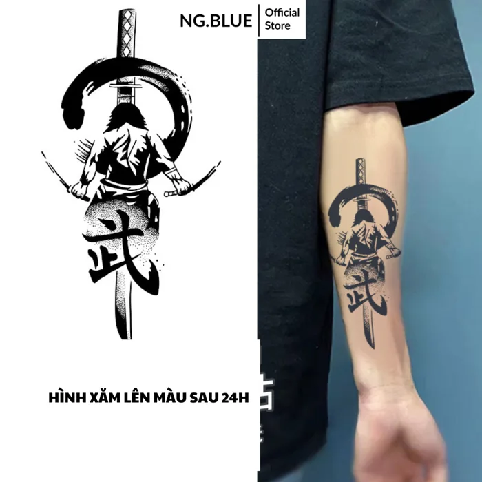 Hình xăm dán đẹp ngầu bắp tay chân ngực tattoo cho nam đẹp 10-15 ngày tạm  thời lâu trôi chống thấm nước