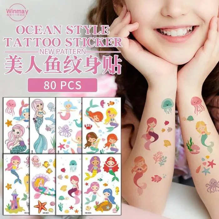Set 10 tấm hình xâm Tattoo cho bé