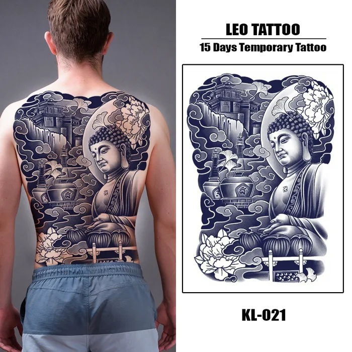 Hình Xăm Dán Phật Di Lạc Full Lưng Cực Ngầu – Tattoo Dán 15 Ngày – 35x48cm  | Shopee Việt Nam