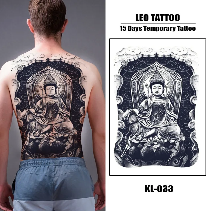 Hình Xăm Dán Phật Di Lạc Full Lưng Cực Ngầu – Tattoo Dán 15 Ngày – 35x48cm  | Shopee Việt Nam
