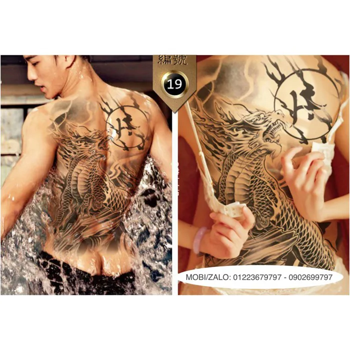 Hình xăm dán kín lưng cao cấp kì lân gầm thét trắng đen 34x48cm | Shopee  Việt Nam