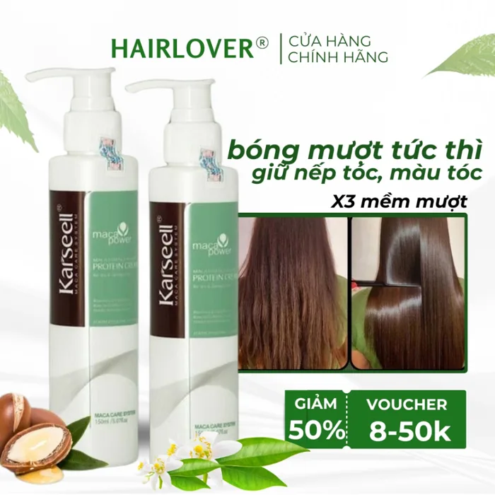 Xả khô tóc xoăn Karseell leave in conditioner giữ nếp tóc mềm mượt, kem  dưỡng phục hồi tóc chính hãng