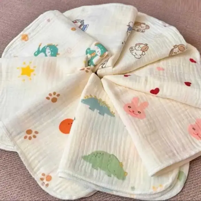 Set 5 khăn sữa cho bé Topkids, khăn sữa muslin trẻ em