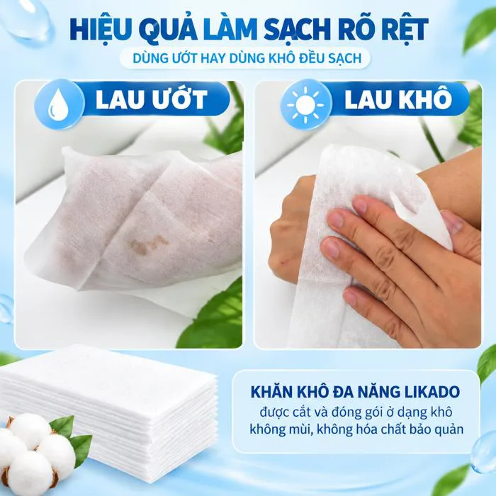 Khăn khô đa năng cho bé LIKADO 600g (15x20)