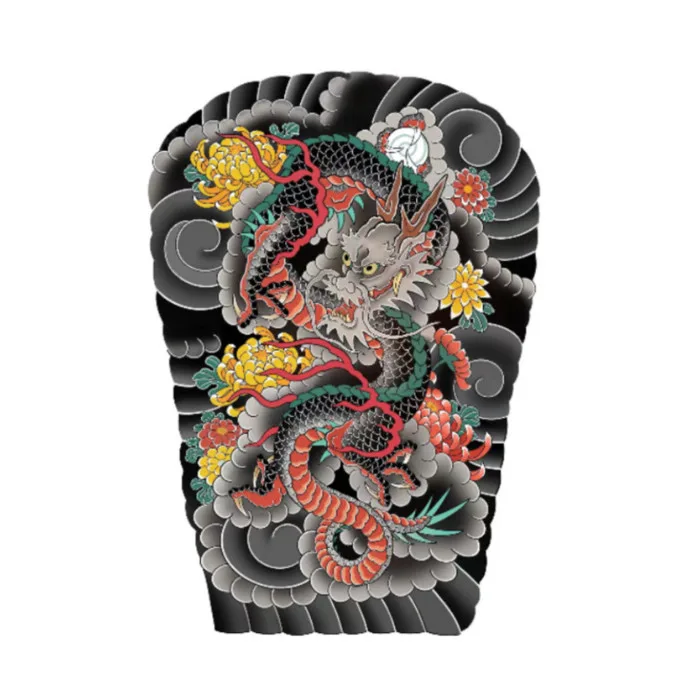Hình xăm full chân nhật cổ màu kích thước 50x70cm lưu da 3-5 ngày | Shopee  Việt Nam