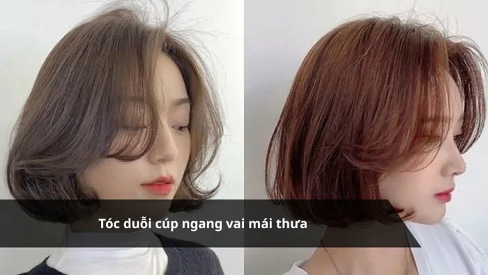 Tóc duỗi cúp ngang vai mái thưa: Tóc ngắn, trẻ trung