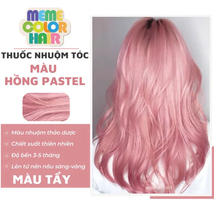 Thuốc nhuộm tóc màu hồng pastel tặng kèm oxy trợ dưỡng và bao tay Thuốc  Nhuộm Tóc Phù Hợp Mọi Tone Da - Lazada | Lazada Việt Nam