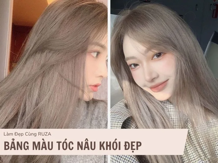 Bảng Màu Tóc Nâu Khói Đẹp, Tôn Da Dành Các Bạn Nữ