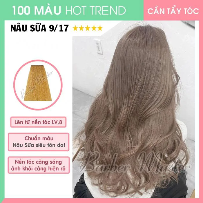 Thuốc nhuộm tóc màu Nâu Sữa, Nâu Trà Sữa, Khói Tím, barber master color |  Thankinhtoc.vn